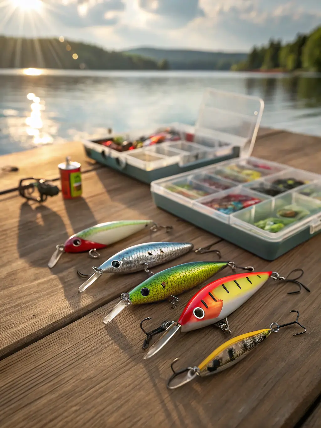 A close-up shot of a collection of handcrafted fishing flies, highlighting the intricate details and vibrant colors used in their creation.
